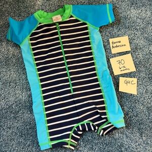 Hanna Andersson Striped Swimsuit Rash guard - 70 - GUC